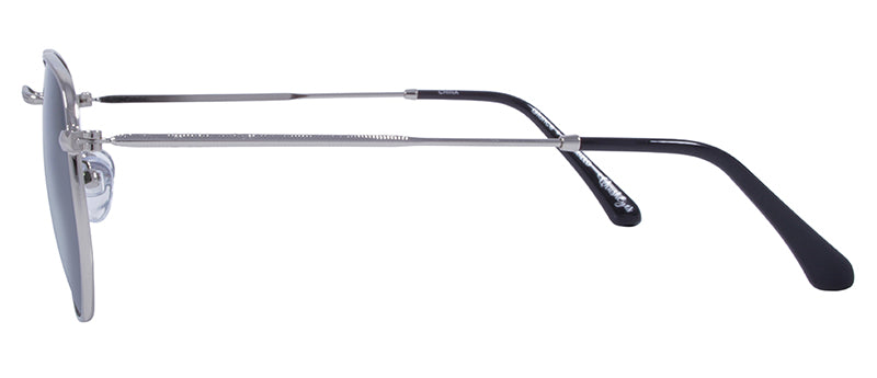 Gloss Silver + Black Temple Tips / Green