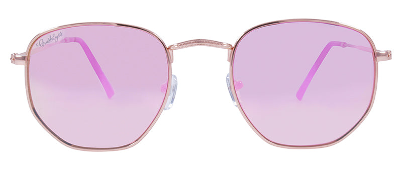 Gloss Rose Gold + Demi Temple Tips / Smoke + Rose Gold Mirror