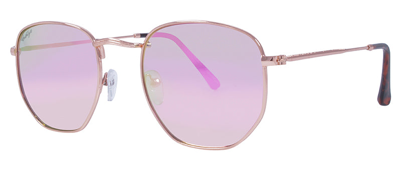 Gloss Rose Gold + Demi Temple Tips / Smoke + Rose Gold Mirror