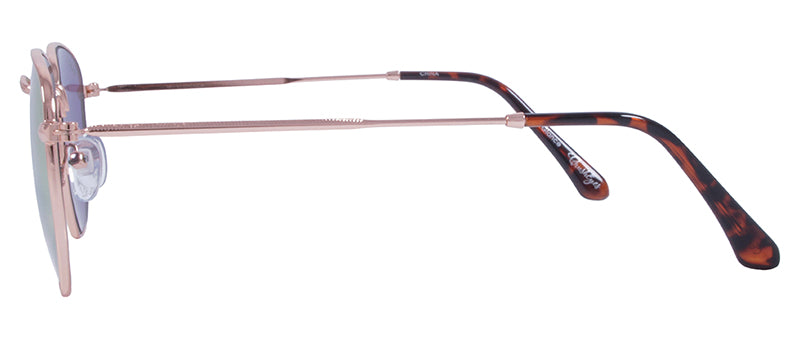 Gloss Rose Gold + Demi Temple Tips / Smoke + Rose Gold Mirror