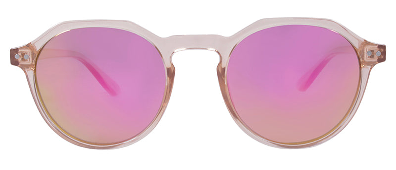 Gloss Crystal Champagne / Smoke + Rose Gold Mirror
