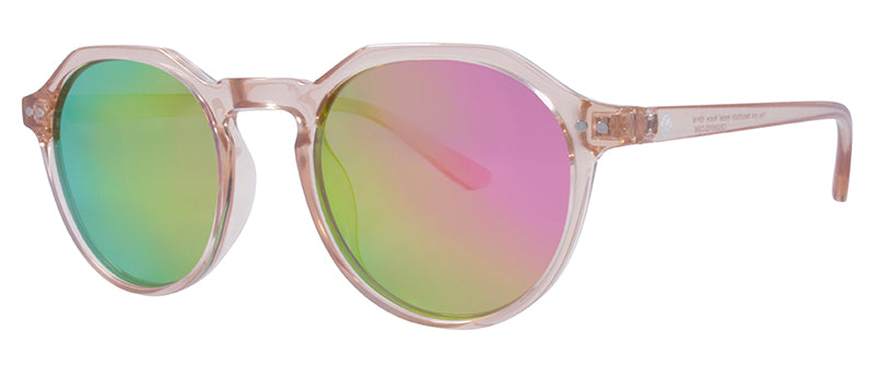 Gloss Crystal Champagne / Smoke + Rose Gold Mirror
