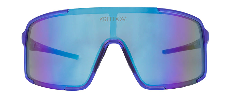 Matte Crystal Blue + Black Rubber / Smoke + Ice Blue Mirror
