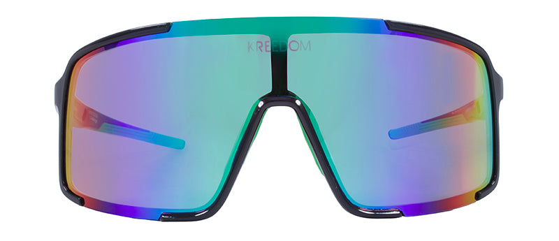 Gloss Black + Green Rubber / Smoke + Blue Green Mirror
