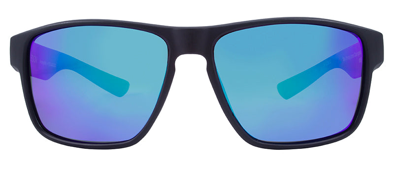 Matte Black / Smoke + Blue Green Mirror
