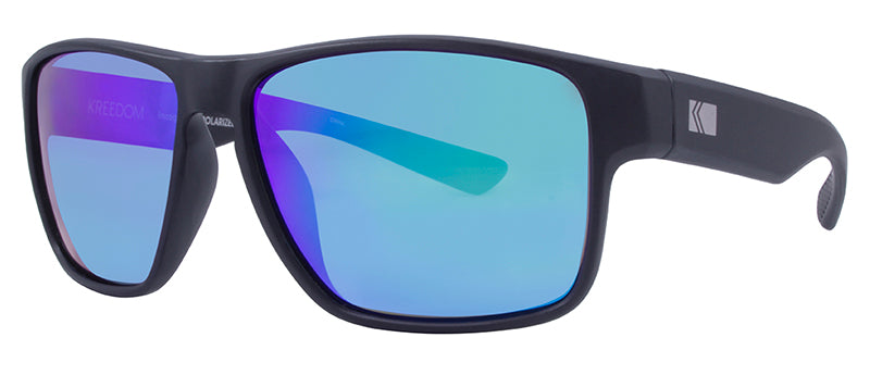 Matte Black / Smoke + Blue Green Mirror
