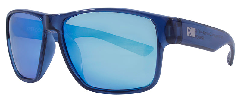 Gloss Crystal Navy Blue / Smoke + Ice Blue Mirror