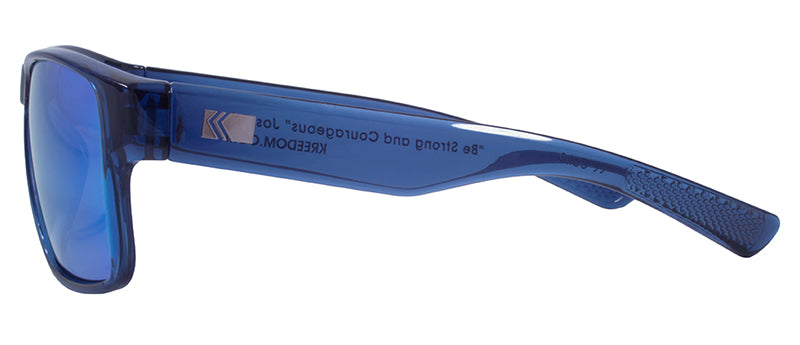 Gloss Crystal Navy Blue / Smoke + Ice Blue Mirror