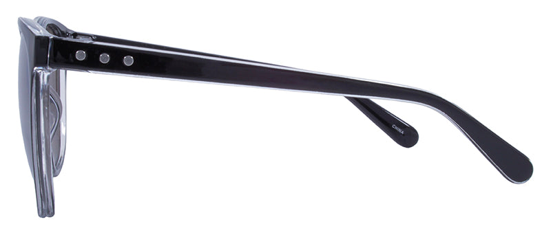 Gloss Crystal Clear Inlay + Black Front Spray + Silver Metal / Smoke + Silver Flash Mirror