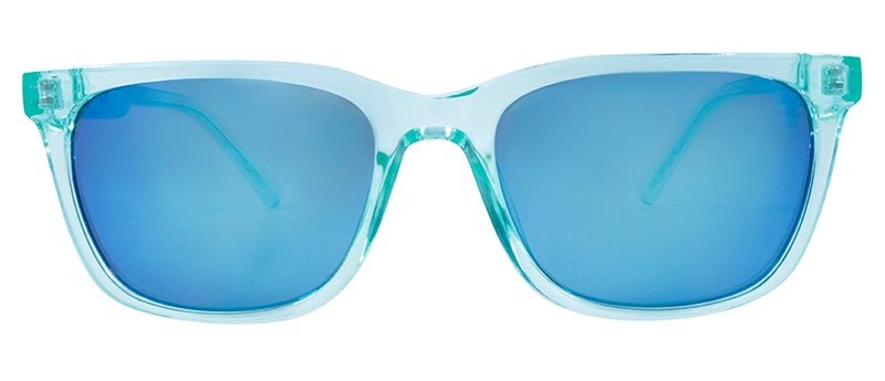 Gloss Crystal Blue Green / Smoke + Ice Blue Mirror
