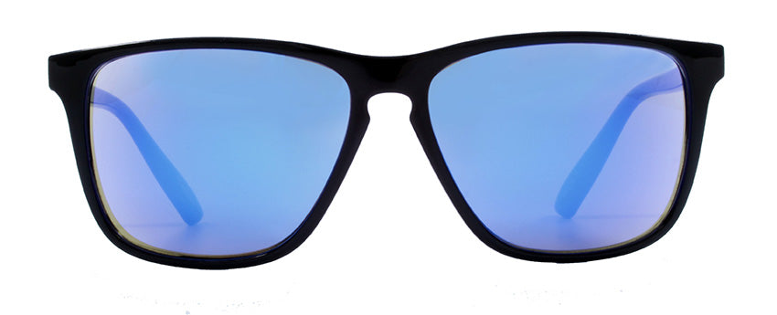 Gloss Black / Smoke + Blue Mirror