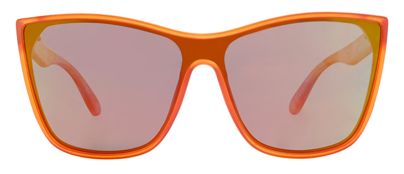 Matte Crystal Orange + Sunset Flowers / Smoke + Red Revo Mirror