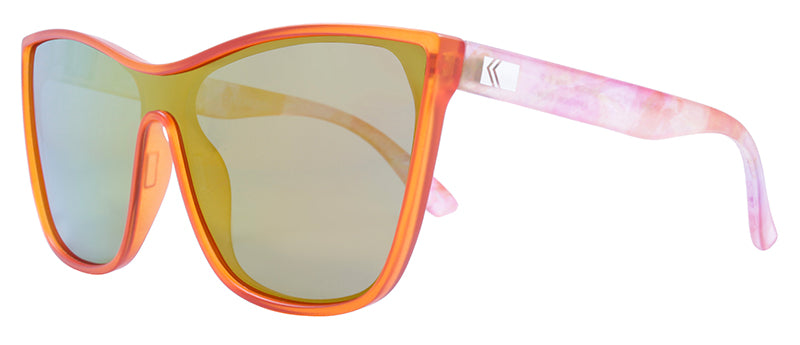 Matte Crystal Orange + Sunset Flowers / Smoke + Red Revo Mirror