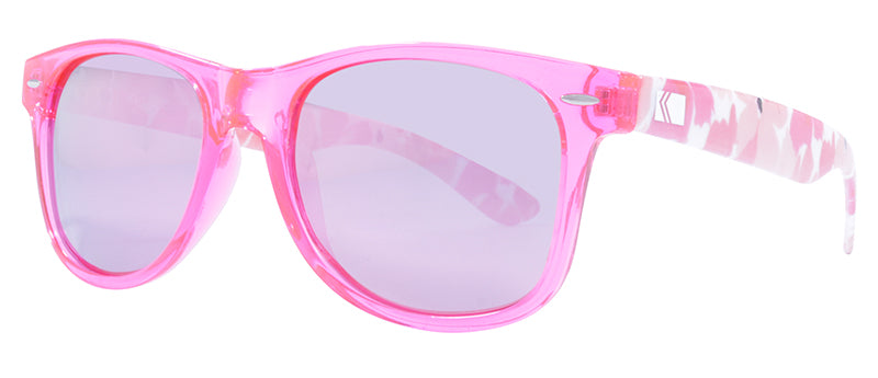 Gloss Crystal Pink + Red Pink Flowers Temple / Smoke + Pink Revo Mirror
