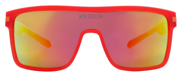 Matte Crystal Red + Orange Temple / Smoke + Red Mirror