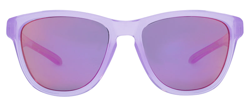 Gloss Crystal Purple + Light Grey Temple / Smoke + Pink Revo Mirror
