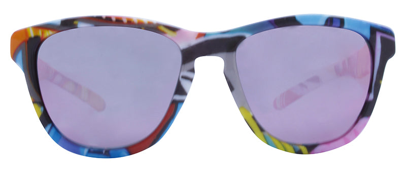 Graffiti Print / Smoke + Pink Revo Mirror
