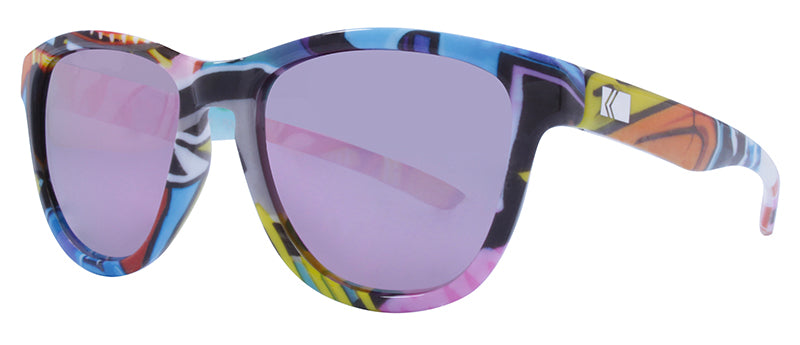 Graffiti Print / Smoke + Pink Revo Mirror