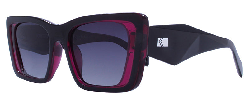 Gloss Black Front + Crystal Dark Red Inlay / Gradient Smoke