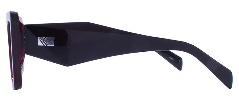 Gloss Black Front + Crystal Dark Red Inlay / Gradient Smoke