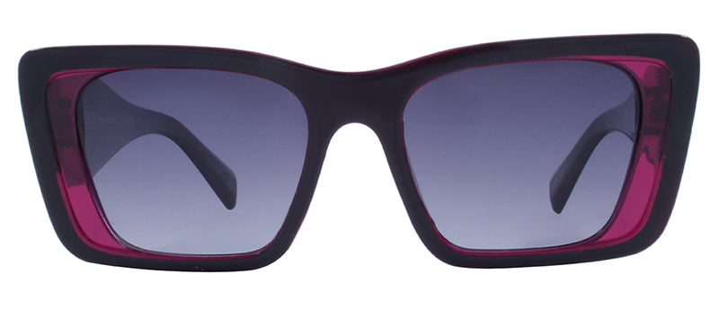 Gloss Black Front + Crystal Dark Red Inlay / Gradient Smoke