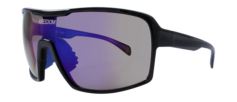 Gloss Black + Blue Rubber / Smoke + Mid Blue Mirror