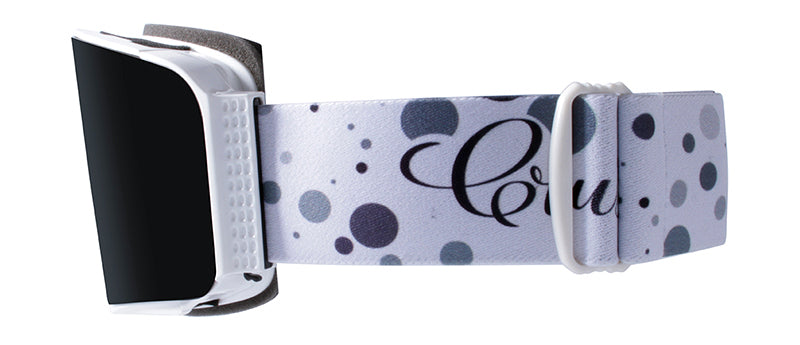 Gloss White / Black Smoke - Strap: White Dots