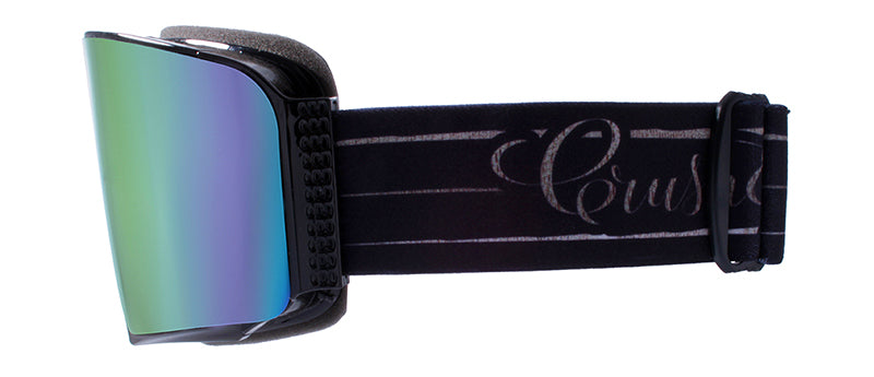 Gloss Black / Smoke + Rose Gold Mirror - Strap: Black/Three Rose Gold Pinstripe