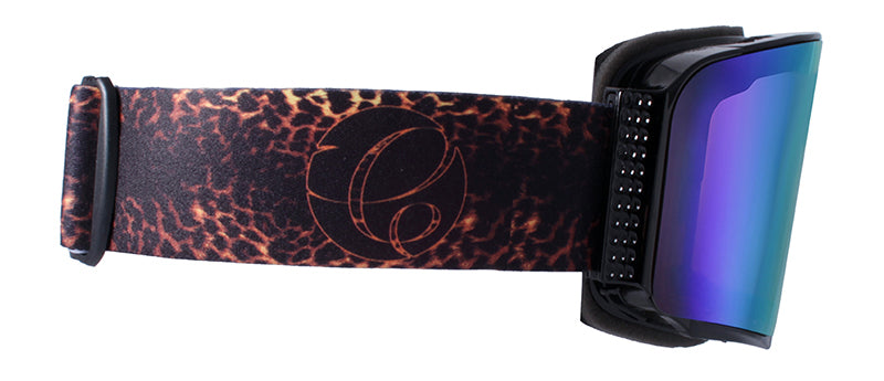 Gloss Black / Brown + Gold Mirror - Strap: Leopard