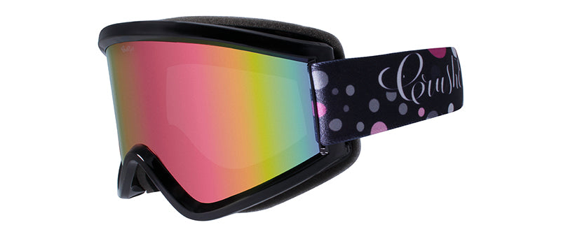 Gloss Black / Smoke + Pink Mirror - Strap: Black Pink Dots