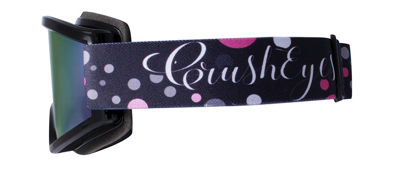 Gloss Black / Smoke + Pink Mirror - Strap: Black Pink Dots