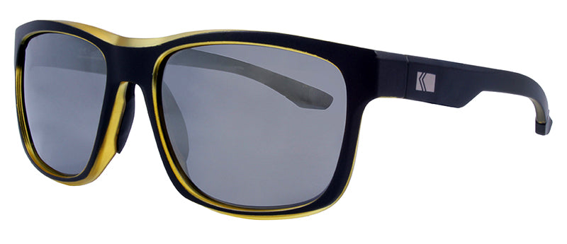 Matte Black Crystal Green / Black Rubber Temple Tip / Gold Flash Revo Mirror