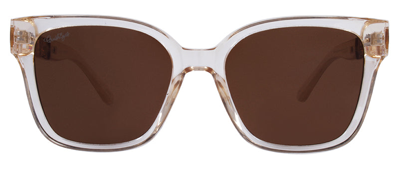 Gloss Trans. Light Brown / Gold Metal Temple / Brown