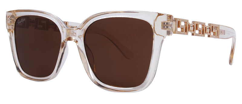 Gloss Trans. Light Brown / Gold Metal Temple / Brown