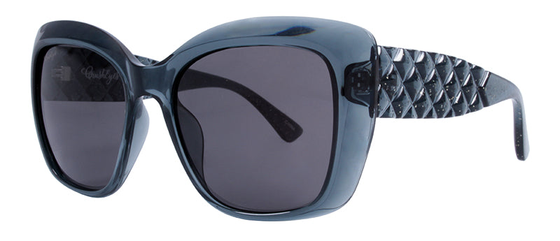 Gloss Trans. Blue / Gloss Trans. Blue + Silver Glitter Temple / Smoke