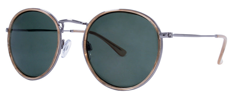 Gloss Trans. Light Brown + Light Gunmetal Frame / Gloss Trans. Brown Rubber Tip / Green