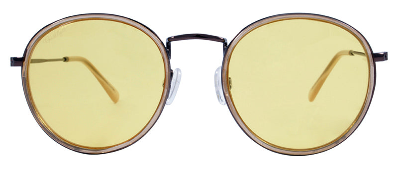 Gloss Trans. Light Brown + Copper Metal Frame / Gloss Trans. Brown Rubber Tip / Yellow