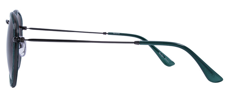 Gloss Trans. Demi Green + Demi Gunmetal Frame / Gloss Trans. Green Rubber Tip / Smoky Brown