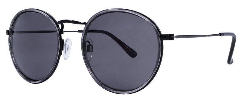 Gloss Trans. Grey + Black Metal Frame / Gloss Black Rubber Tip / Smoke