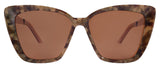 Gloss Nature Print / Brushed Bronze Temple + Gloss Trans. Brown Tip / Brown