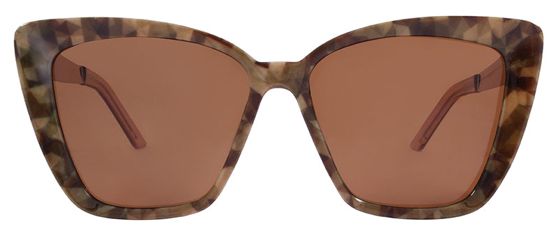 Gloss Nature Print / Brushed Bronze Temple + Gloss Trans. Brown Tip / Brown