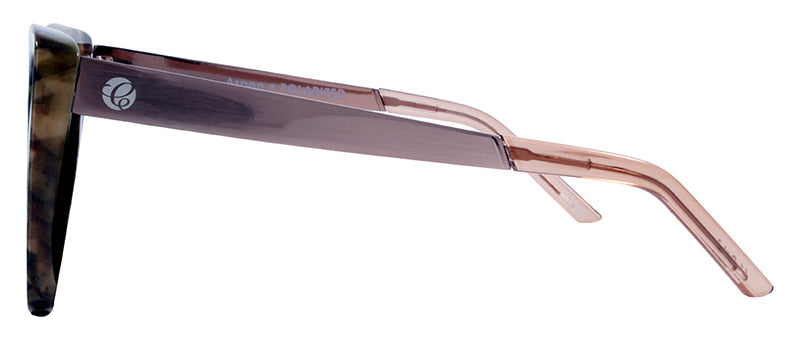 Gloss Nature Print / Brushed Bronze Temple + Gloss Trans. Brown Tip / Brown