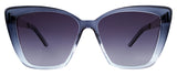 Gloss Trans. Dark Blue Gradient to Light Blue / Brushed Light Gunmetal + Gloss Trans. Dark Blue Temple Tip / Gradient Smoke