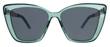 Crystal Jade Green + Brushed Silver Temple / Green + Flash Silver Mirror