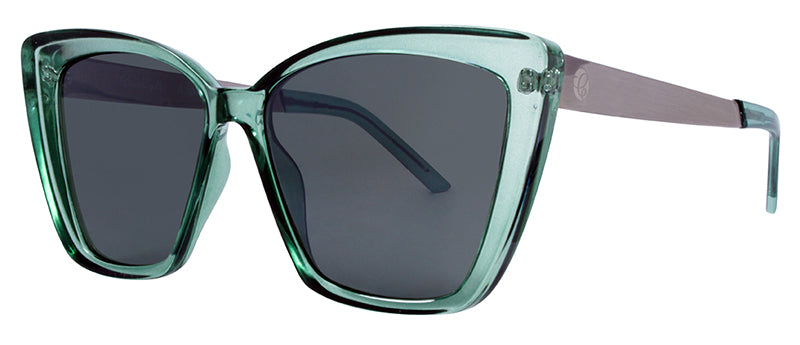 Crystal Jade Green + Brushed Silver Temple / Green + Flash Silver Mirror