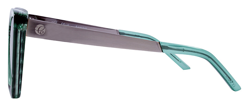 Crystal Jade Green + Brushed Silver Temple / Green + Flash Silver Mirror