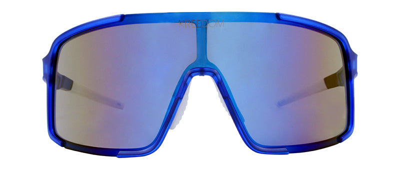 Matte Crystal Blue + White Rubber / Smoke + Ice Blue Mirror