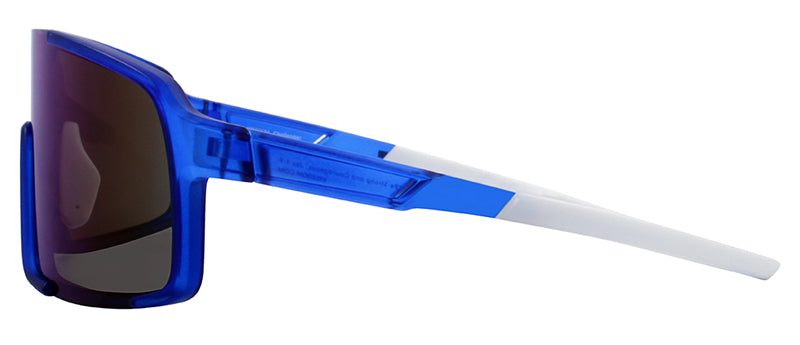 Matte Crystal Blue + White Rubber / Smoke + Ice Blue Mirror
