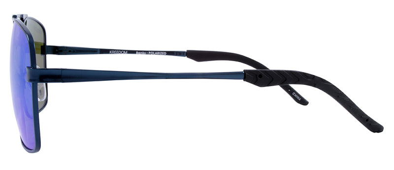Matte Dark Blue / Black Rubber Tip / Smoke + Real Ice Blue Revo Mirror