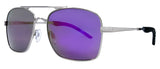 Gloss Silver / Black Rubber Tip / Smoke + Real Purple Revo Mirror